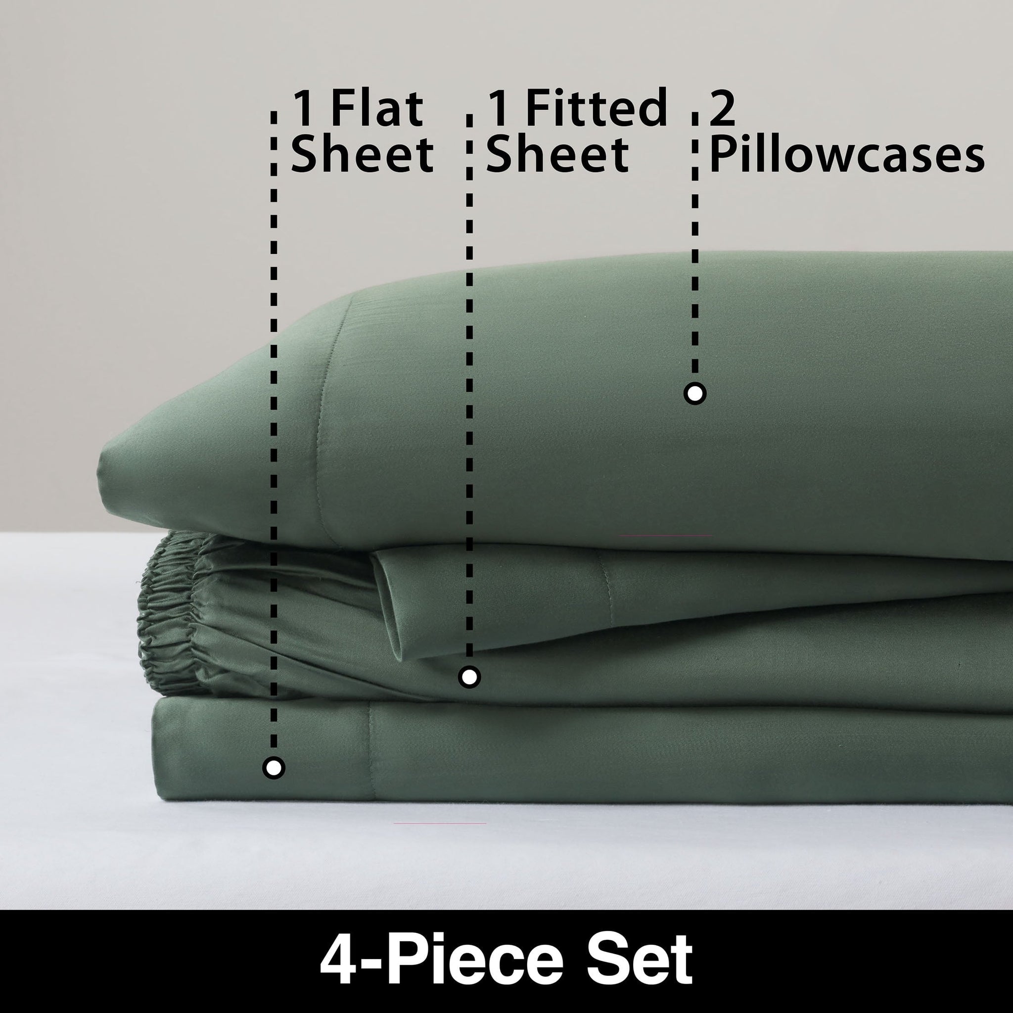 4-Piece & Silky Serenity 100% Bed Sheets Set, Flagstone, Queen - Image 5