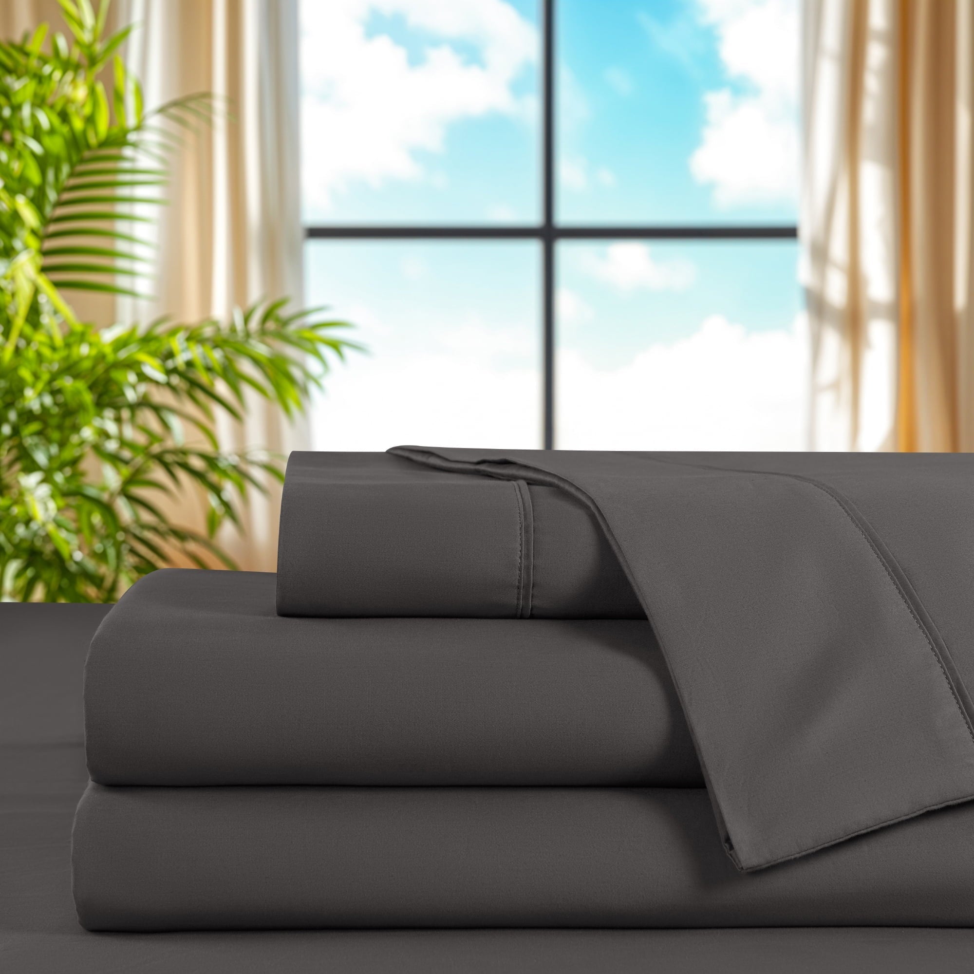 100% Cotton Bed Sheets Set, 1000 Thread Count 4 Piece Luxury Soft Sheets Set with 16