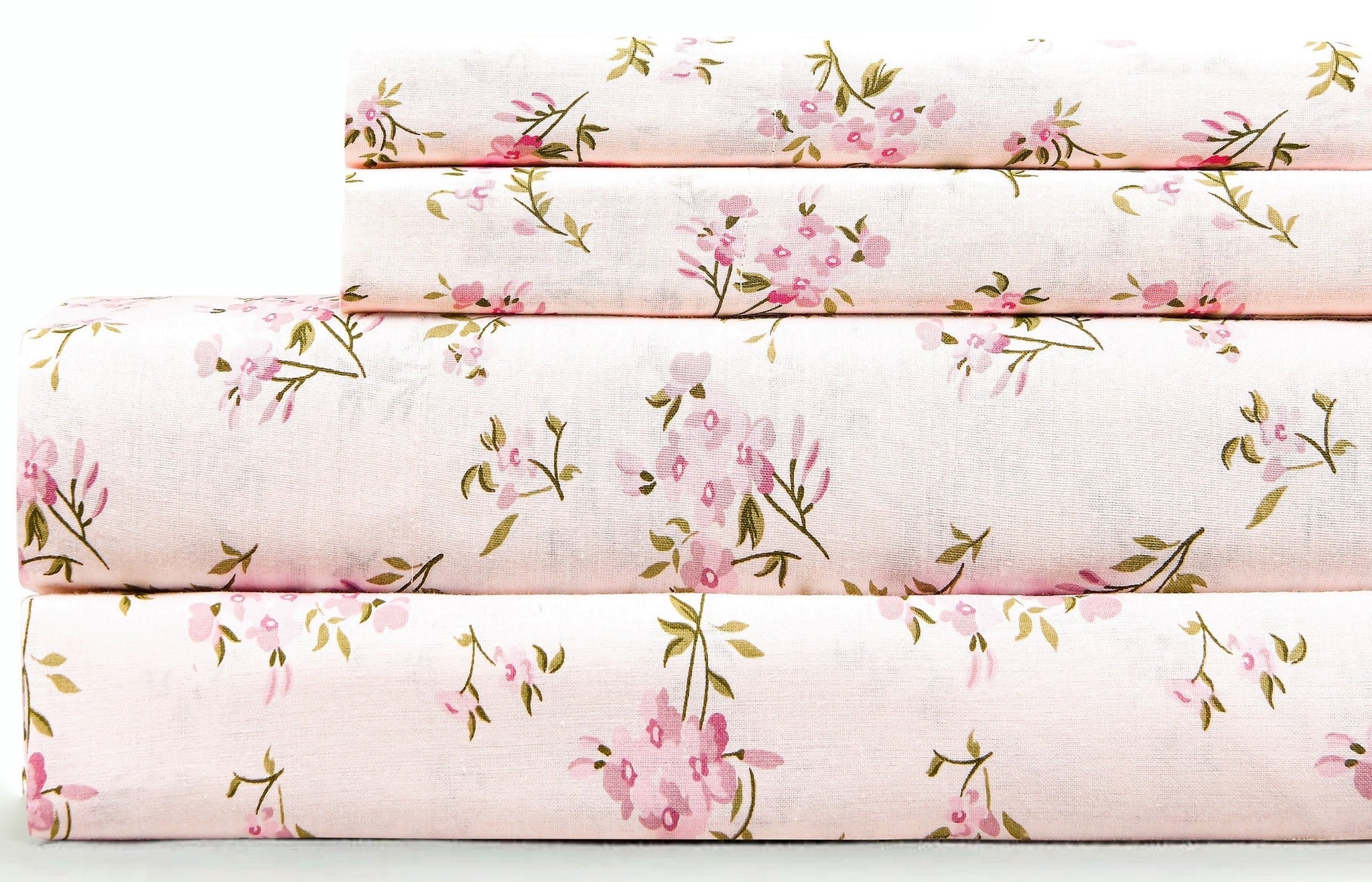 Sleepdown 100% Cotton Full Size Bed Sheets Set with Deep Pockets, Cozy Percale sheets with Elastic Fitted Sheet Set Ultra Soft Cooling Sheet