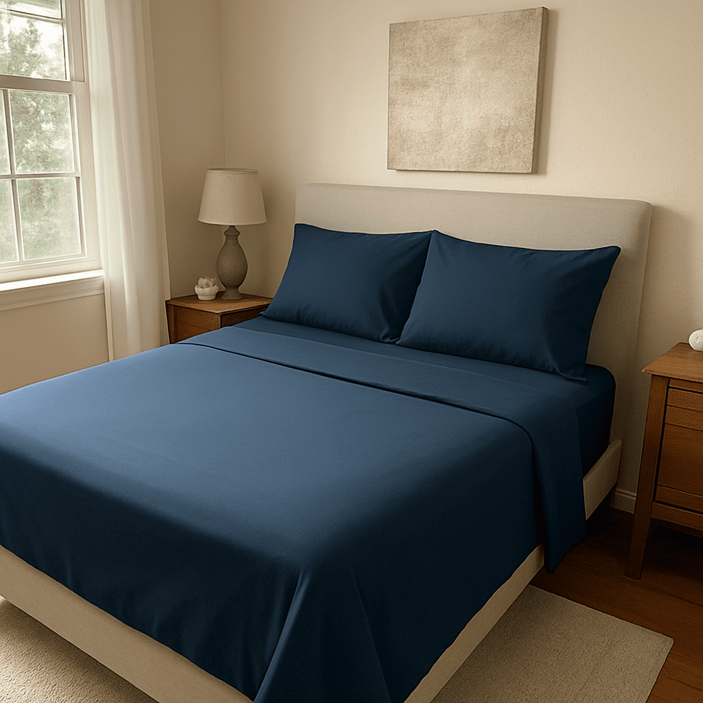 3-Piece Twin Sheet Set, Ultra-Soft 800 Thread Count Microfiber, Deep Pocket, Twin, Blue Indigo - Image 2